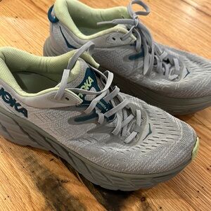 Hoka Gray and Blue Running Shoes